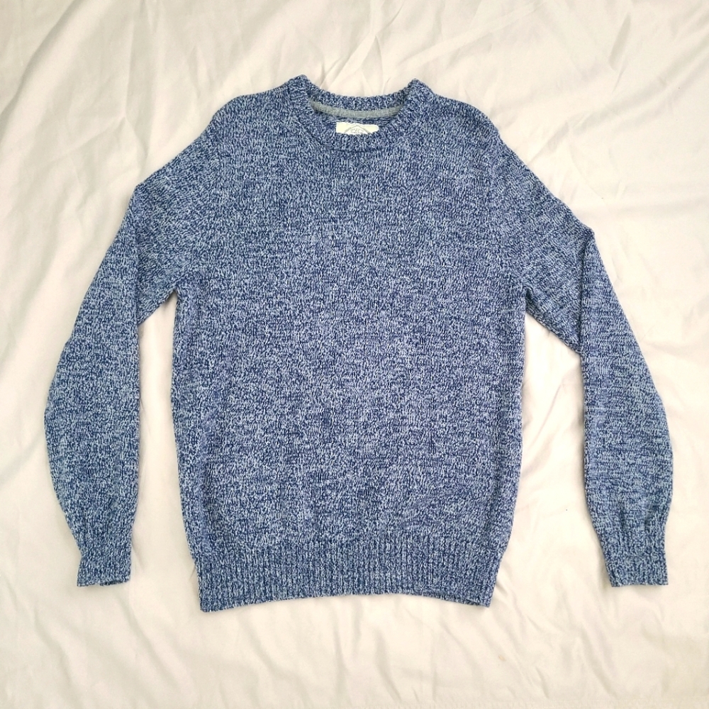 St John's Bay Mens Cozy Blue Knit Sweater Sweatshirt Size Large